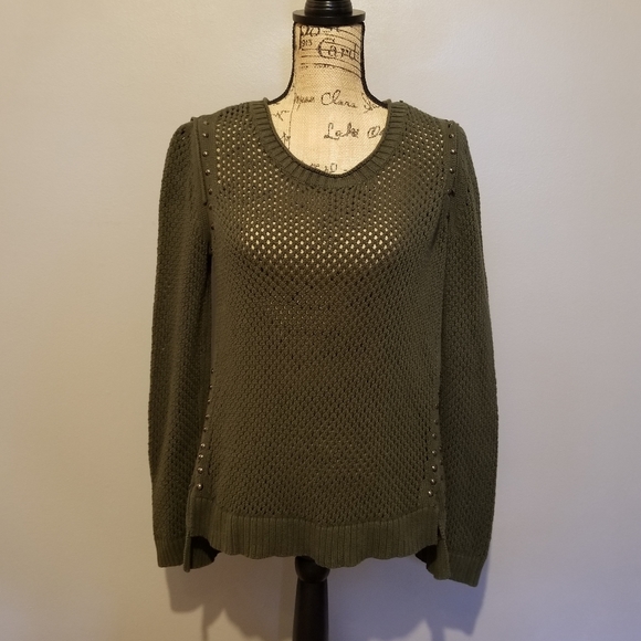 Rock & Republic Sweaters - Rock And Republic Open Knit Sweater Olive Green